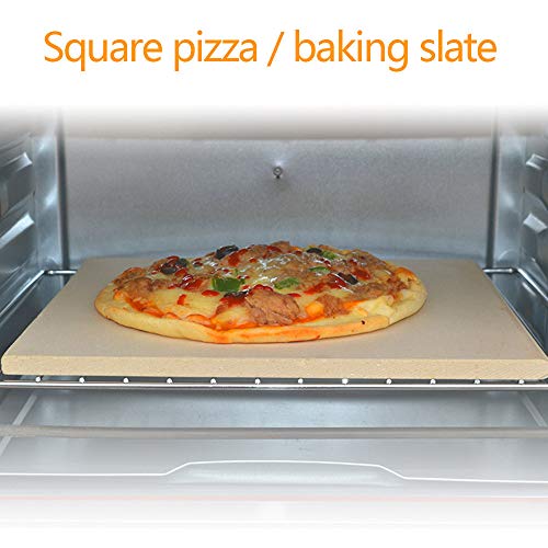 wansosuper Piedra De Pizza,Piedra De Pizza para Horno,Piedra Rectangular para Pizza,Adecuado para Pollo Asado/Pizza A La Parrilla/Kebab/Filete A La Parrilla,Beige-306 * 355