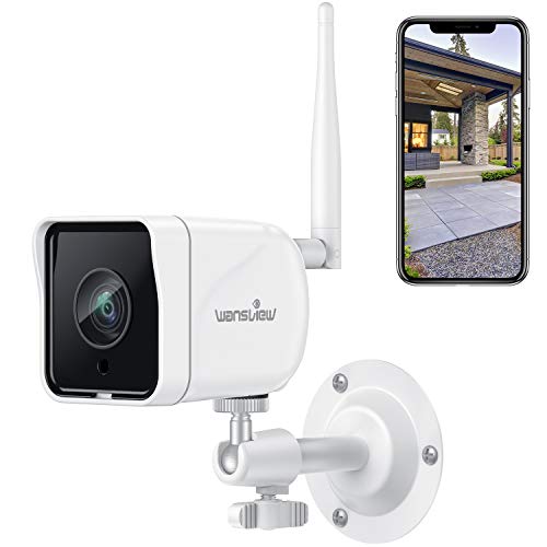 Wansview Cámara Vigilancia WiFi Exterior, 1080P Cámara IP WiFi de Seguridad con Visión Noturna Detección de Movimiento Audio Bidireccional, Soporta Alexa RTSP Onvif, IP66 Impermeable, W6 (Blanco)