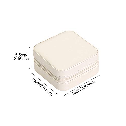 Warmwin Caja de Almacenamiento de Maquillaje de Viaje para Mujer Caja de colección de Joyas Belleza Cosmética Pendientes Pendientes Anillo Pulsera Caja de Almacenamiento Accesorios Blanco