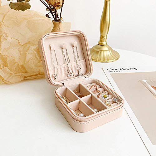 Warmwin Caja de Almacenamiento de Maquillaje de Viaje para Mujer Caja de colección de Joyas Belleza Cosmética Pendientes Pendientes Anillo Pulsera Caja de Almacenamiento Accesorios Blanco