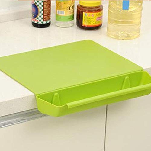 Warmwin Tabla de Cortar con Almacenamiento de Verduras Tabla de Cortar de plástico Cocina casera Antideslizante Fruta amasar Panel-Australia_Verde
