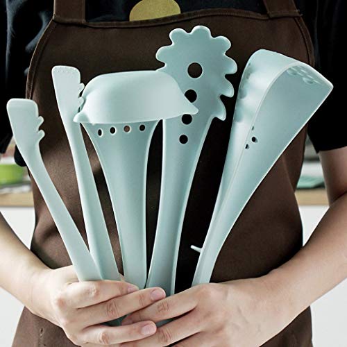 WARMWORD Juego de Utensilios de Cocina de Silicona/Set de 4 Cubiertos de Nailon,Incluyendo colador, Clip, Cuchara,Nylon Cooking Utensils Kitchen Utensil Set- Kitchen Tools