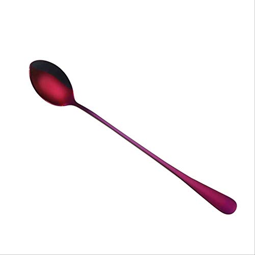 WARRT Cuchara Acero Inoxidable Colorido Mango Largo Cuclas Flatware Café Drinking Tools Gadget Gadget China como se Muestra