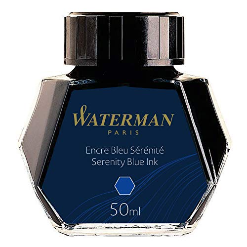 Waterman - Tinta para pluma estilográfica, azul serenidad, frasco de 50 ml
