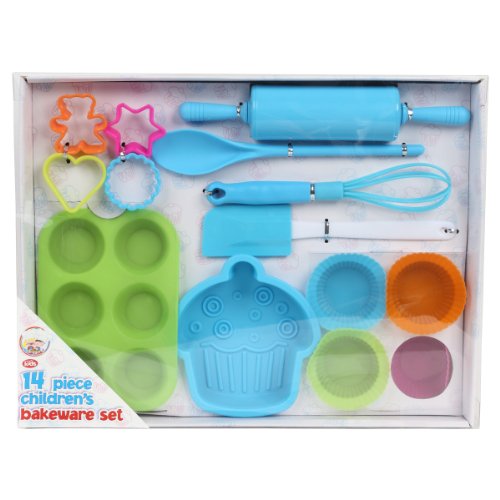 We Can Cook - Conjunto de repostería infantil 14 piezas, caja de regalo azul