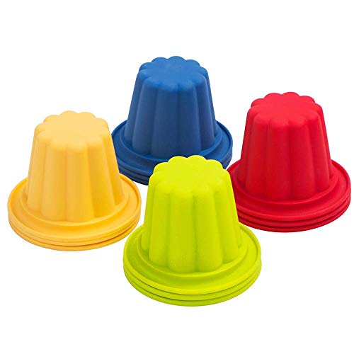 Webake 12 Piezas Moldes Gelatina para Postres Pastel Chocolate Helados Pudines Moldes para Hornear, 4 Colores