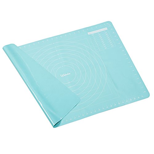 Webake 70 x 50 cm Tapete de Silicona para Hornear Baking Mat con Medidas Extra Grande Antiadherente Pasta Sheet Estera para Hacer Fondant Pizza Dough Tarta (Verde)