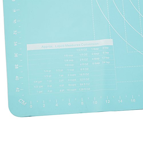 Webake 70 x 50 cm Tapete de Silicona para Hornear Baking Mat con Medidas Extra Grande Antiadherente Pasta Sheet Estera para Hacer Fondant Pizza Dough Tarta (Verde)