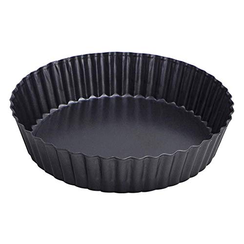 Webake Molde para Tartaletas Antiadherentes 24 cm Moldes Quiche Tarta con Bases Sueltas, Round Tart Quiche Pan con base extraíble