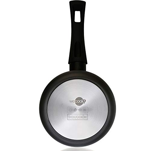 WECOOK Ecogreen Set Juego 3 Sartenes 18-20-24 cm Aluminio, inducción, Antiadherente ecológico sin PFOA, Limpieza lavavajillas Apta para Todas Las cocinas, vitroceramica, Gas, Negro