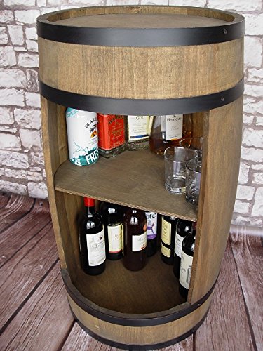 weeco Barril Bar 81cm, Armario de Bar, Barril de Madera, Bar Botellas de Vino Barril Armario