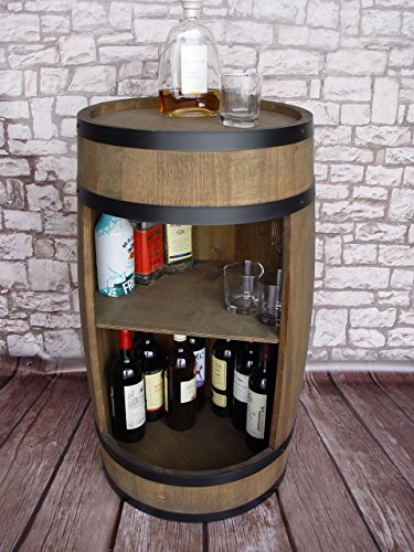 weeco Barril Bar 81cm, Armario de Bar, Barril de Madera, Bar Botellas de Vino Barril Armario