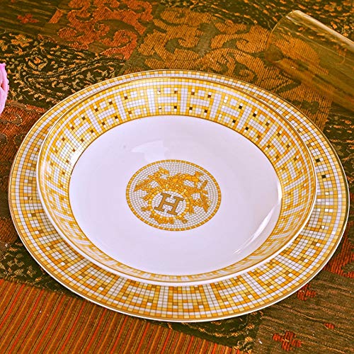 WeeLion Servicio de vajilla, Porcelana de Hueso Cubiertos Platos Combinados Platos 56 Piezas, Placa de Cocina de vajilla, Servir 8-10 Personas