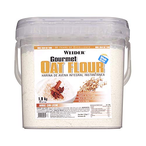 Weider Oat Gourmet. Harina de Avena Integral. Fuente de proteína con bajo contenido en azúcares. Sabor Arroz con Leche (1,9 kg)