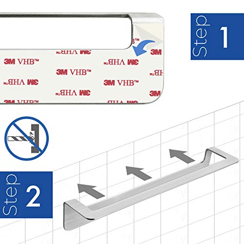 WEISSENSTEIN Repisa baño Adhesiva | Balda baño Acero Inoxidable | Balda baño Pared | Estante baño sin Taladro | Repisa para baño 14 x 10 x 5 cm