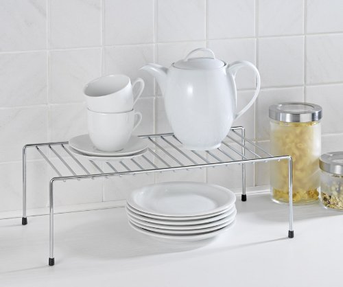 WENKO 2342100 Estante de cocina para vajilla, Metal cromado, 42.5 x 15 x 22 cm, Plata brillante