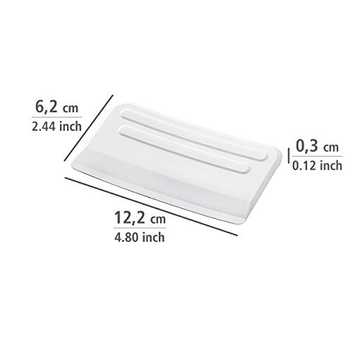 WENKO 7730100 Recipiente para cocina para recoger las basuras - con rascador, Plástico - PP, 32.4 x 17.3 x 9.2 cm, Blanco