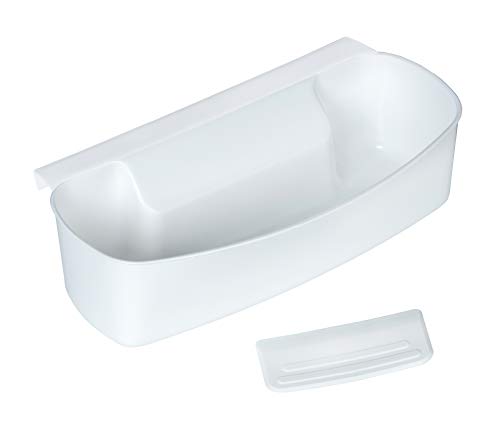 WENKO 7730100 Recipiente para cocina para recoger las basuras - con rascador, Plástico - PP, 32.4 x 17.3 x 9.2 cm, Blanco