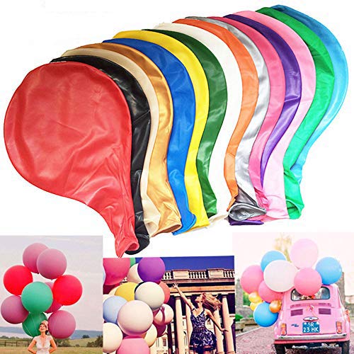 WENTS Globos Grandes 90 cm de látex Globos de Colores para Fiesta cumpleaños Bodas Bautizo graduación Navidad Carnaval Celebraciones 10 Piezas