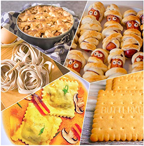 WENTS Rodillo de plástico para Rombos Herramienta de panadería de Cocina Panaderia Masa de Tarta Craft Entramado Hojaldre Cortador Roller Pasteles de la Galleta del Cortador del Enrejado 37PCS