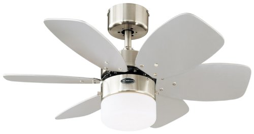 Westinghouse Flora Royale Ventilador de Techo E27, 60 W, Cromo Satinado