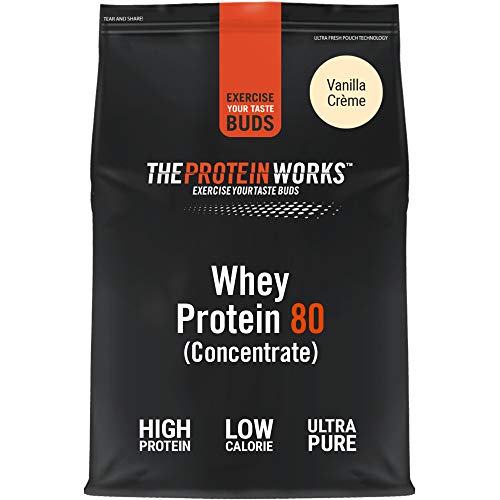 Whey Protein 80 | 82% De Proteína | Batido Alto En Proteínas & Bajo En Azúcares | THE PROTEIN WORKS | Crema de Vainilla | 500g