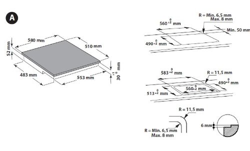 Whirlpool ACM 808/BA/WH Integrado Con - Placa (Integrado, Con placa de inducción, Blanco, Tocar, 7200 W, 580 mm)