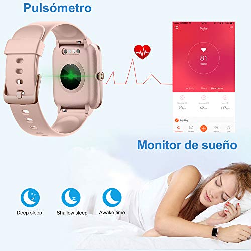 Willful Smartwatch,Reloj Inteligente con Pulsómetro,Cronómetros,Calorías,Monitor de Sueño,Podómetro Pulsera Actividad Inteligente Impermeable IP68 Smartwatch Hombre Reloj Deportivo para Android iOS