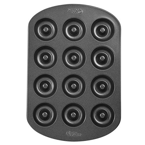 Wilton Molde para Mini donas con 12 cavidades, Acero, Negro, Centimeters