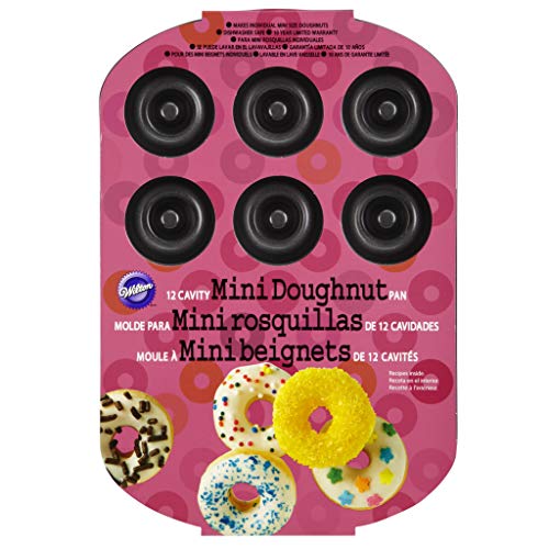 Wilton Molde para Mini donas con 12 cavidades, Acero, Negro, Centimeters