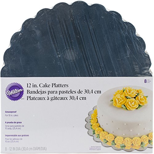 Wilton Pack de 8 Bases de cartón, 30 cm, Color Plateado