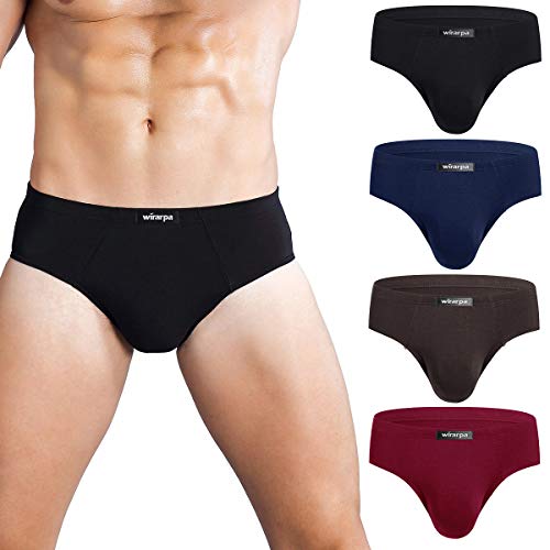 wirarpa Slip Microfibra Hombre Modal Ropa Interior Briefs Calzoncillo para Hombre Pack de 4 Multicolor Tamaño S