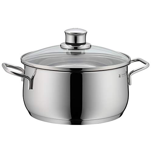 WMF Diadem Plus - Batería de cocina, 5 piezas cromagran, acero inoxidable - 1 cacerola de Ø20cm , 1 olla baja de Ø16cm, 1 olla baja de Ø20cm, 1 olla baja de Ø24cm y 1 cazo de Ø16cm