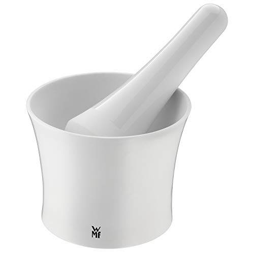 WMF Gourmet Mortero con mazo, Porcelana, Blanco, 12 cm