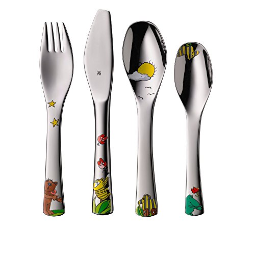 WMF Janosch - Vajilla para niños 6 piezas, incluye plato, cuenco y cubertería (tenedor, cuchillo de mesa, cuchara y cuchara pequeña) (WMF Kids infantil)