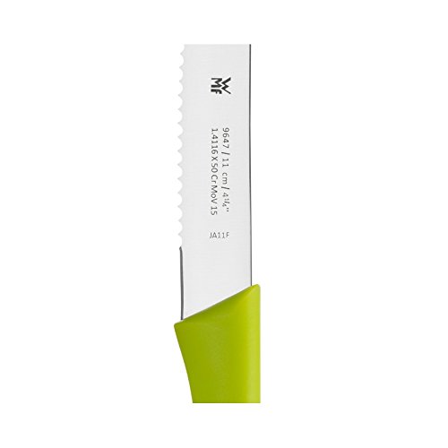 WMF - Juego de cuchillos de pan (2 piezas, 23 cm, cuchillo de doble ondulación, acero especial, mango de plástico), color verde