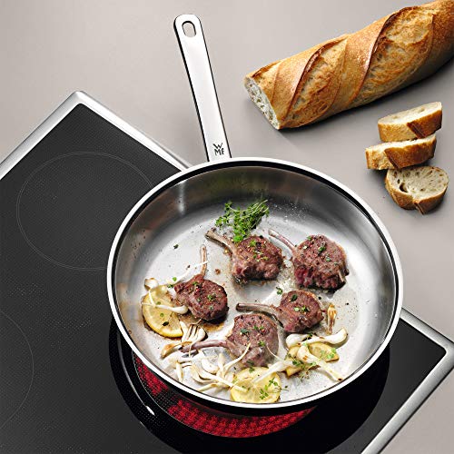 WMF - Juego de Sartén Profi de acero inoxidable de 28 cm + Sartén Permadur Premium de aluminio fundido de 28 cm, aptas para todo tipo de cocinas incluído Inducción