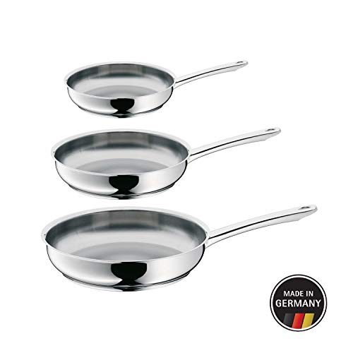 WMF Profi - Set de 3 sartenes 20 - 24 - 28 cm, cromargan acero inoxidable para todo tipo de cocinas incluida inducción