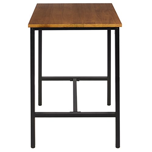 WOLTU 1x Mesa de Bar Mesa de Bistro Mesa de Comedor Estructura Metálica sobre de Madera Maciza Roble 66x66x110cm BT12hei