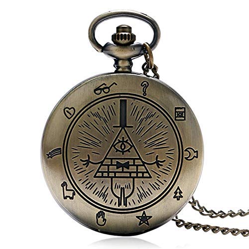 WYZQ Vintage Free-Mason Eye of Providence Reloj de Bolsillo Cadena Hombres Mujeres Collar Unisex Lindo patrón de pirámide Reloj Mujer Regalo, Relojes de Bolsillo