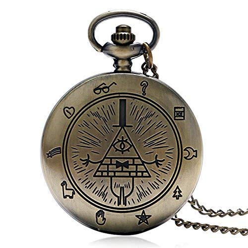 WYZQ Vintage Free-Mason Eye of Providence Reloj de Bolsillo Cadena Hombres Mujeres Collar Unisex Lindo patrón de pirámide Reloj Mujer Regalo, Relojes de Bolsillo