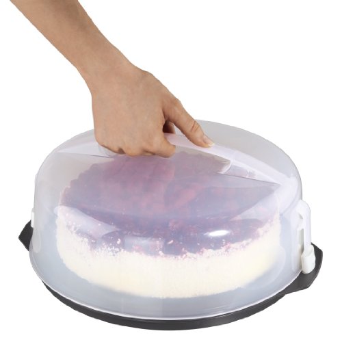 Xavax 00111514 - Recipiente para conservar y transportar tartas, Antracita/Transparente, Ø 31.5 cm