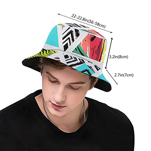 XCNGG Sombrero de Cubo con Estampado de Moda de melón de Agua de Palma Tropical, Gorra de Pescador de Verano para Mujeres y Hombres