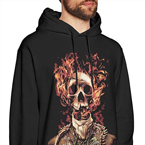 XCNGG Sudaderas con Capucha Qwertyi Skull para Hombre Sudaderas con Capucha Estampadas para Hombre (sin Bolsillos)