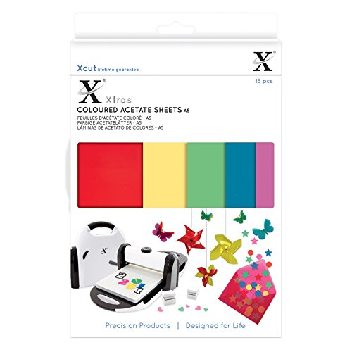 Xcut Xtra Acetato de Hojas de Colores, Multicolor, A5, 15 Unidades