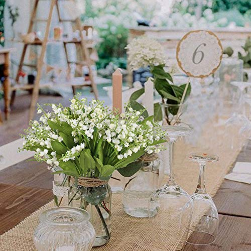 XHXSTORE 3pcs Flores Artificiales Exterior Interior Flor Artificial Blanca Flores de Plastico con Hojas Verde Arbusto Artificial Decoracion para Boda Fiesta Patio Jardinera Balcon Terraza Maceta