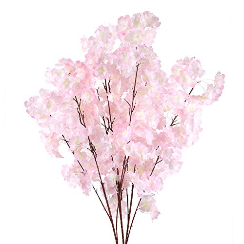 XHXSTORE 3pcs Ramo Flores Artificiales Pequeñas Flor Cerezo Artificial Decoracion Arbusto Artificial Exterior Interior para Boda Fiesta Hogar Jarrones Mesa Balcon Terraza Jardinera Puerta Cocina