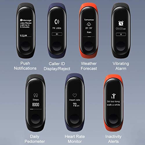 Xiaomi Mi Band 3 - Pulsera de actividad, Pantalla 0.78'' full OLED táctil, Notificaciones, Sumergible 50m, Mide calorías, pasos y sueño, Negro