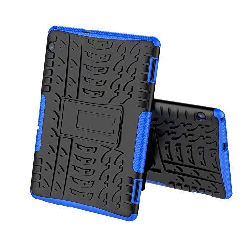 XITODA - Funda para Huawei MediaPad T5 10, híbrida de TPU de silicona y policarbonato duro para Huawei MediaPad T5 10,1 pulgadas 2018 Tablet Case Funda con Kickstand/Stand(azul oscuro)