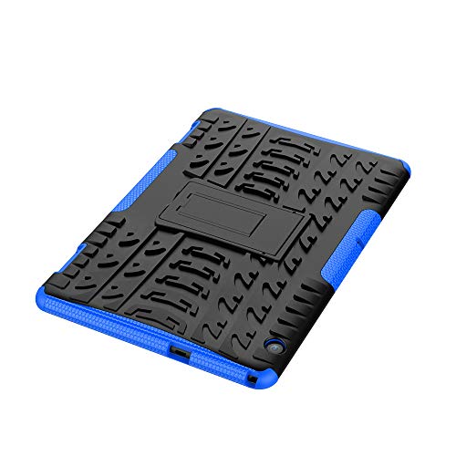 XITODA - Funda para Huawei MediaPad T5 10, híbrida de TPU de silicona y policarbonato duro para Huawei MediaPad T5 10,1 pulgadas 2018 Tablet Case Funda con Kickstand/Stand(azul oscuro)